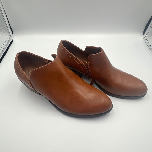 Dream Pairs Brown Ankle Booties Women's Size 9 Block Heel Side Zip Boots - Picture 6 of 13